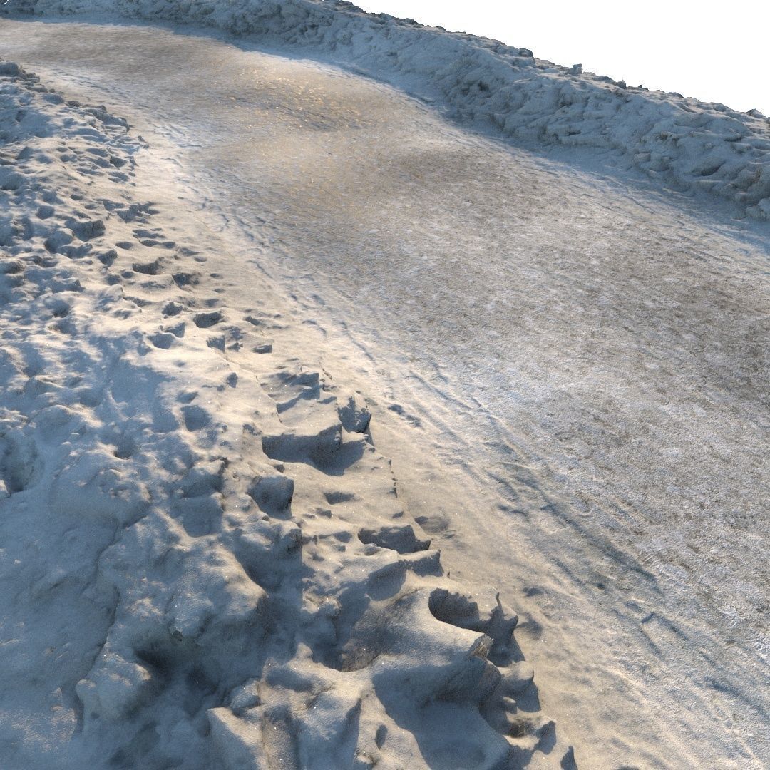 Seamless winter pavement Low-poly 3D model_4
