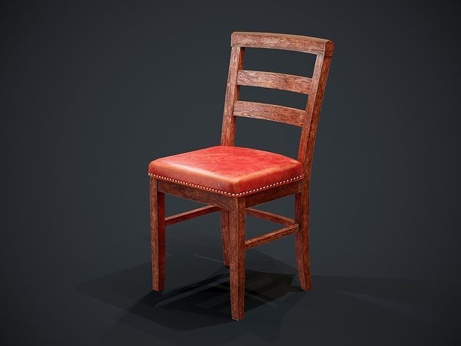 Low Poly Wooden Chair PBR Low-poly 3D model