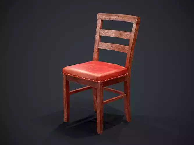 Low Poly Wooden Chair PBR Low-poly 3D model