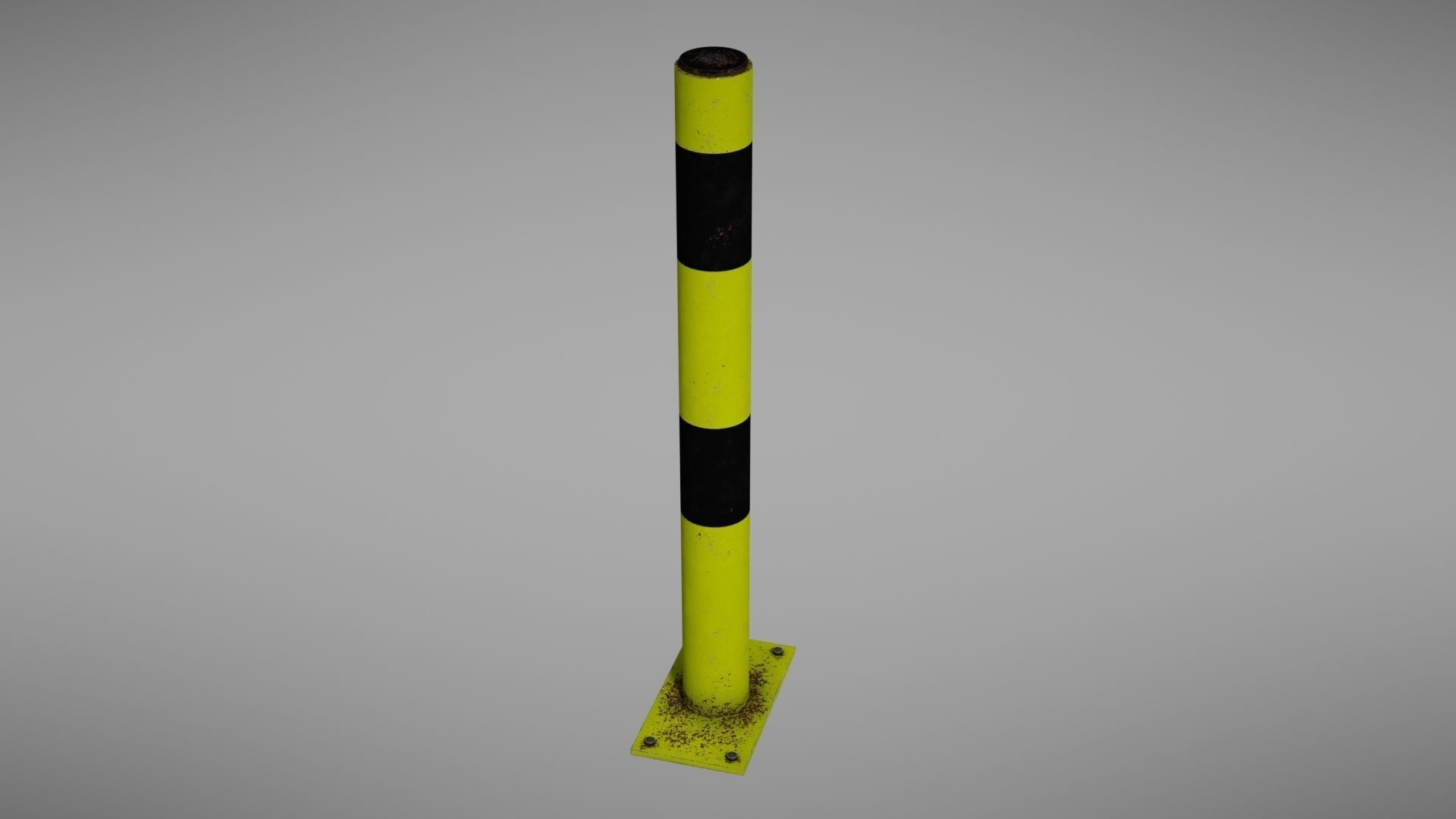 Parking post Low-poly 3D model_17