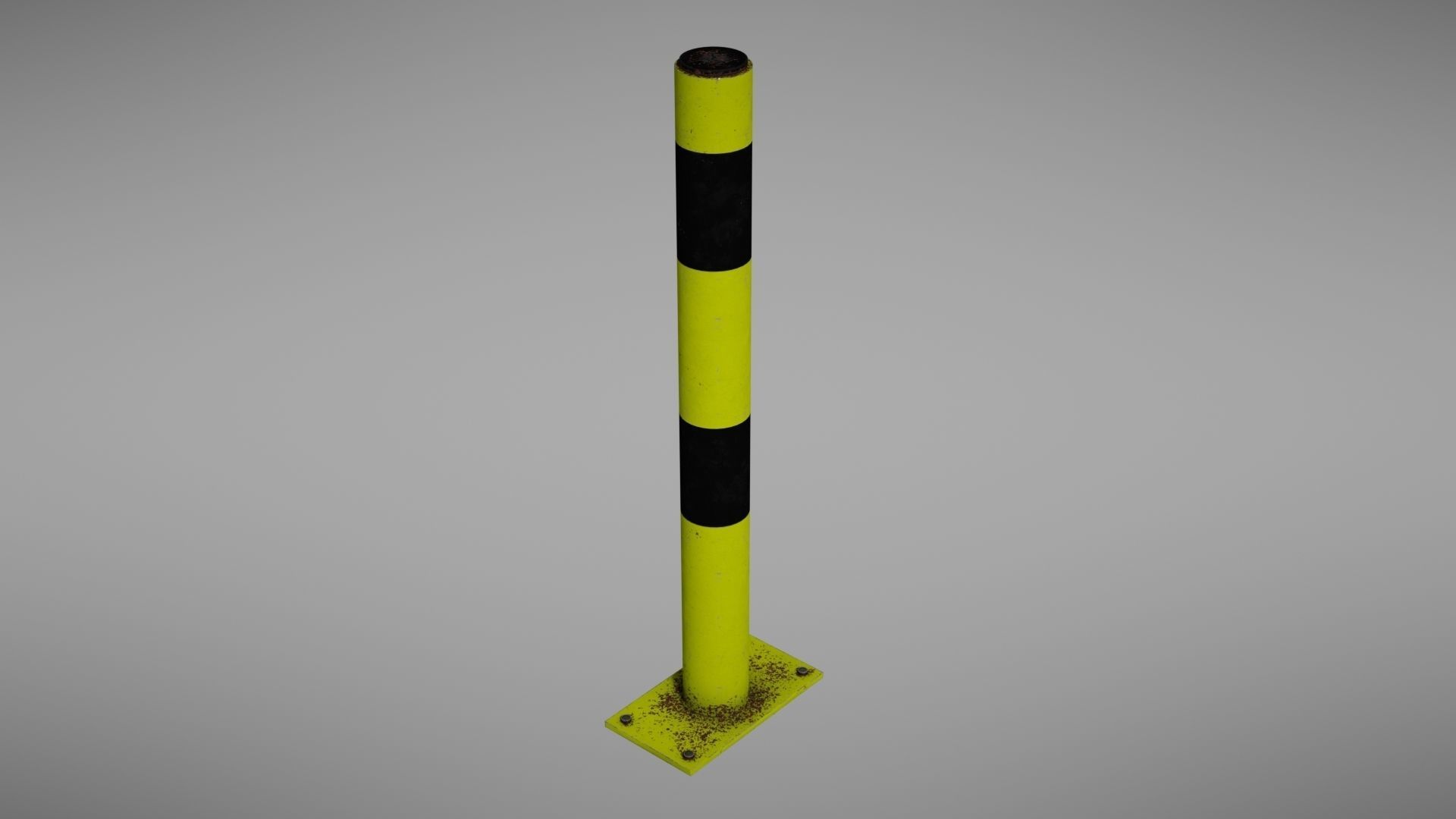 Parking post Low-poly 3D model_9