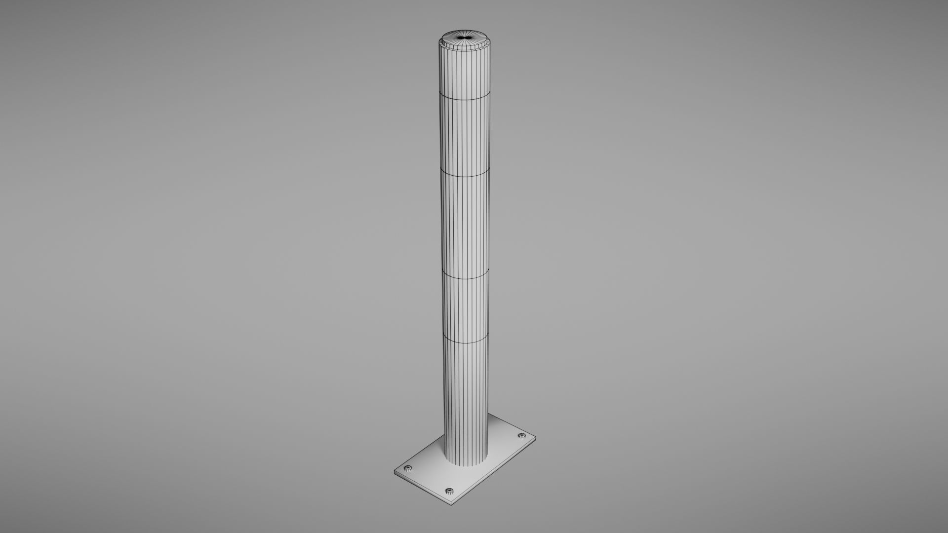 Parking post Low-poly 3D model_29