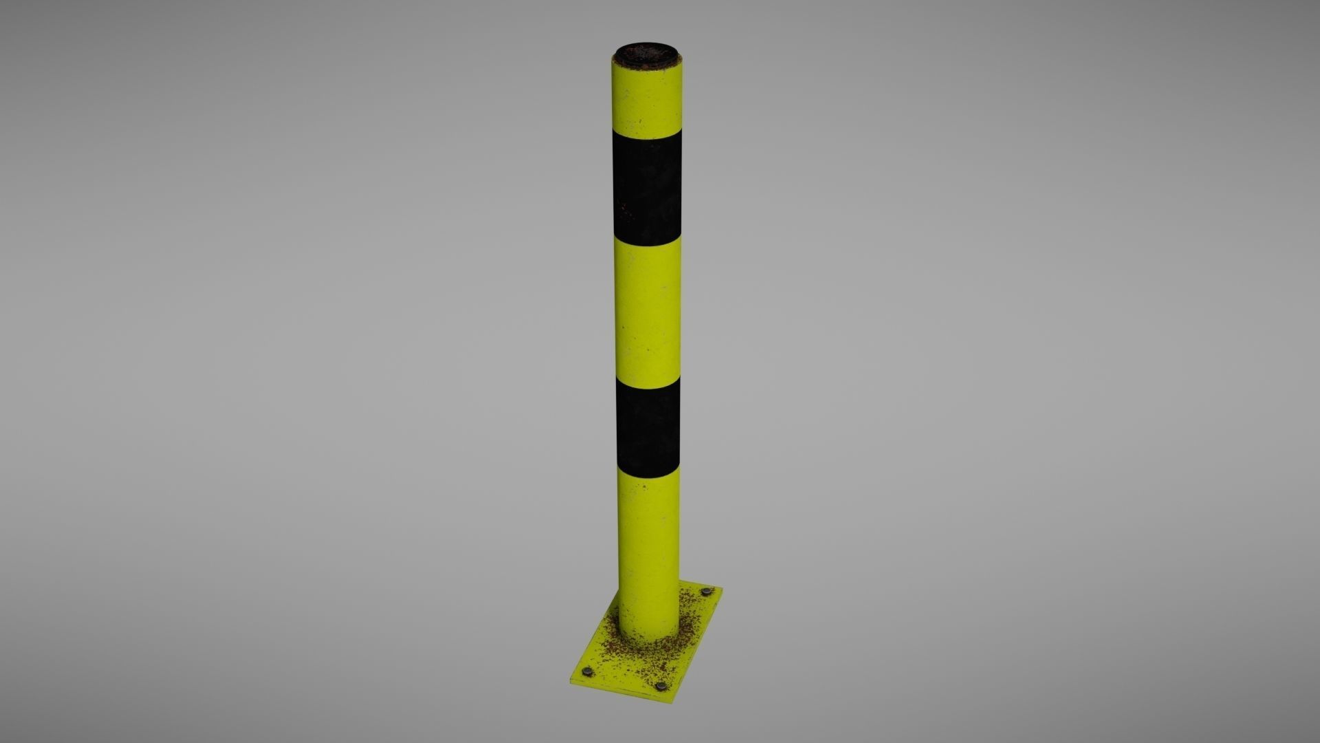 Parking post Low-poly 3D model_10