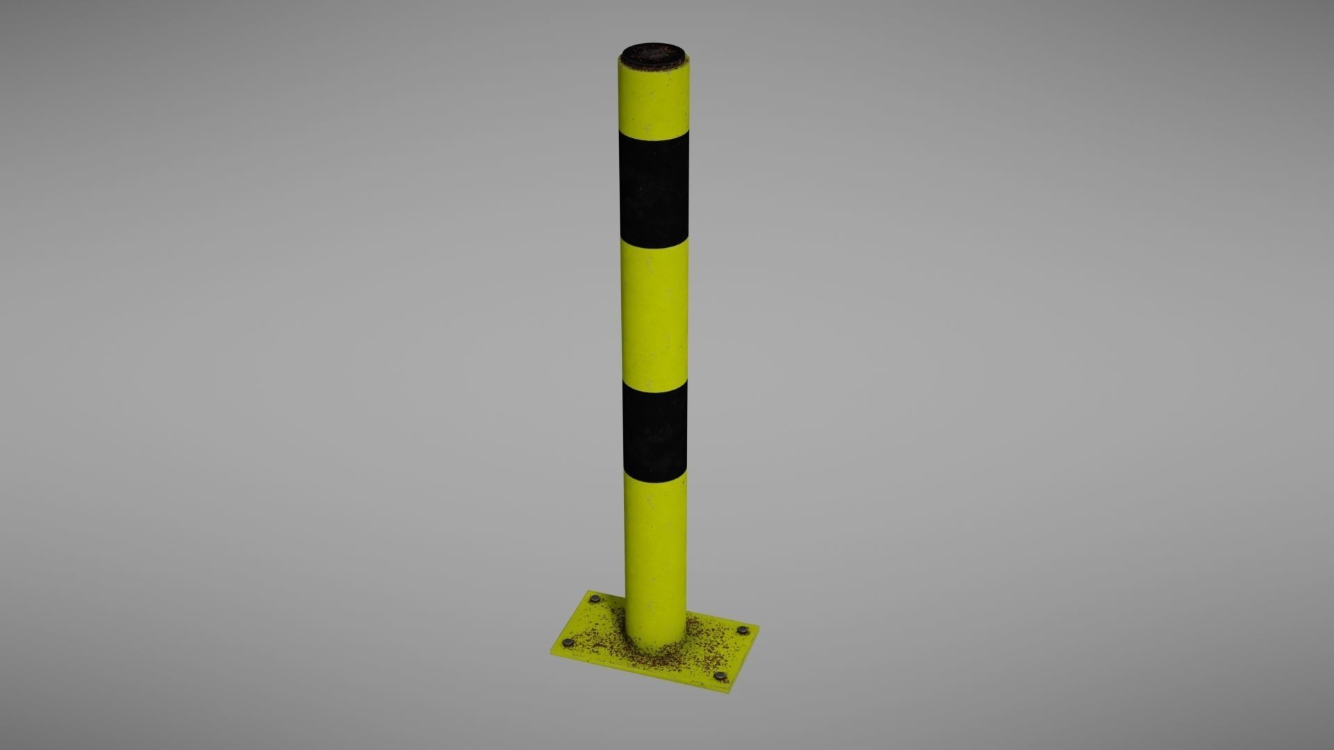 Parking post Low-poly 3D model_5