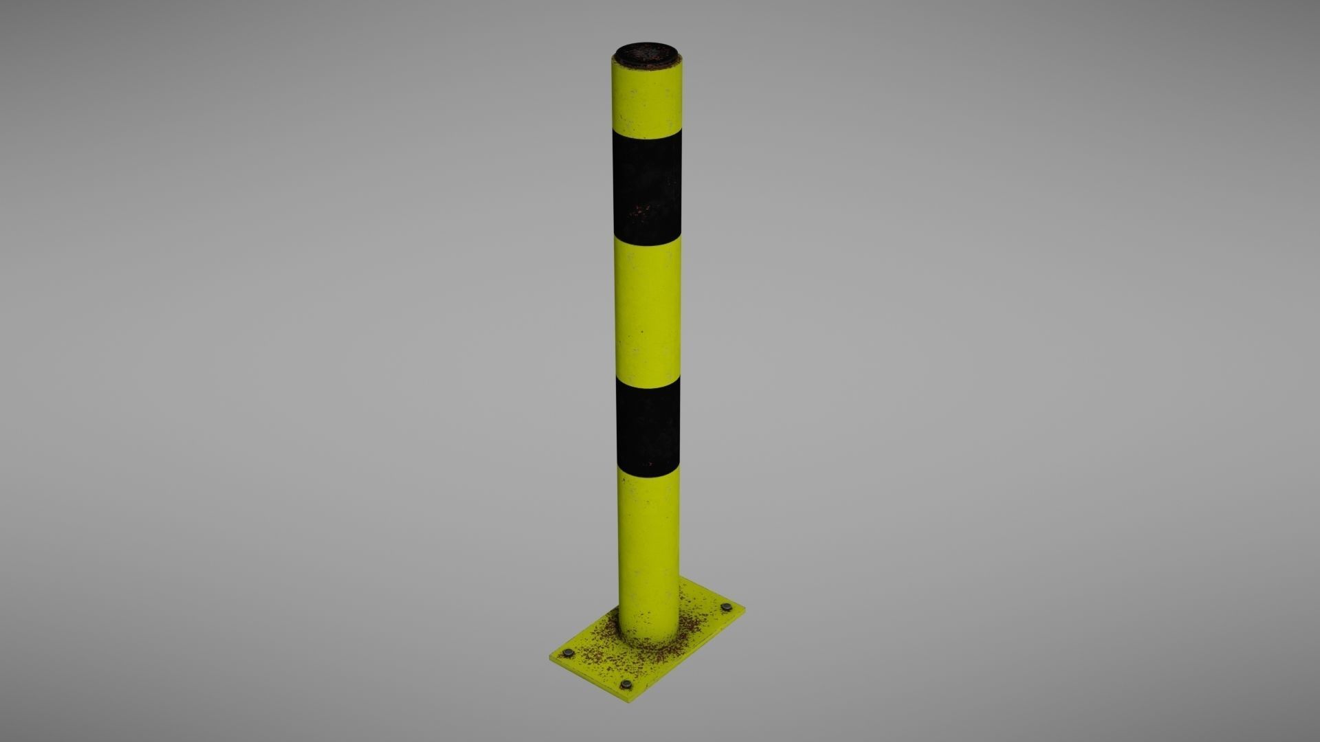 Parking post Low-poly 3D model_16
