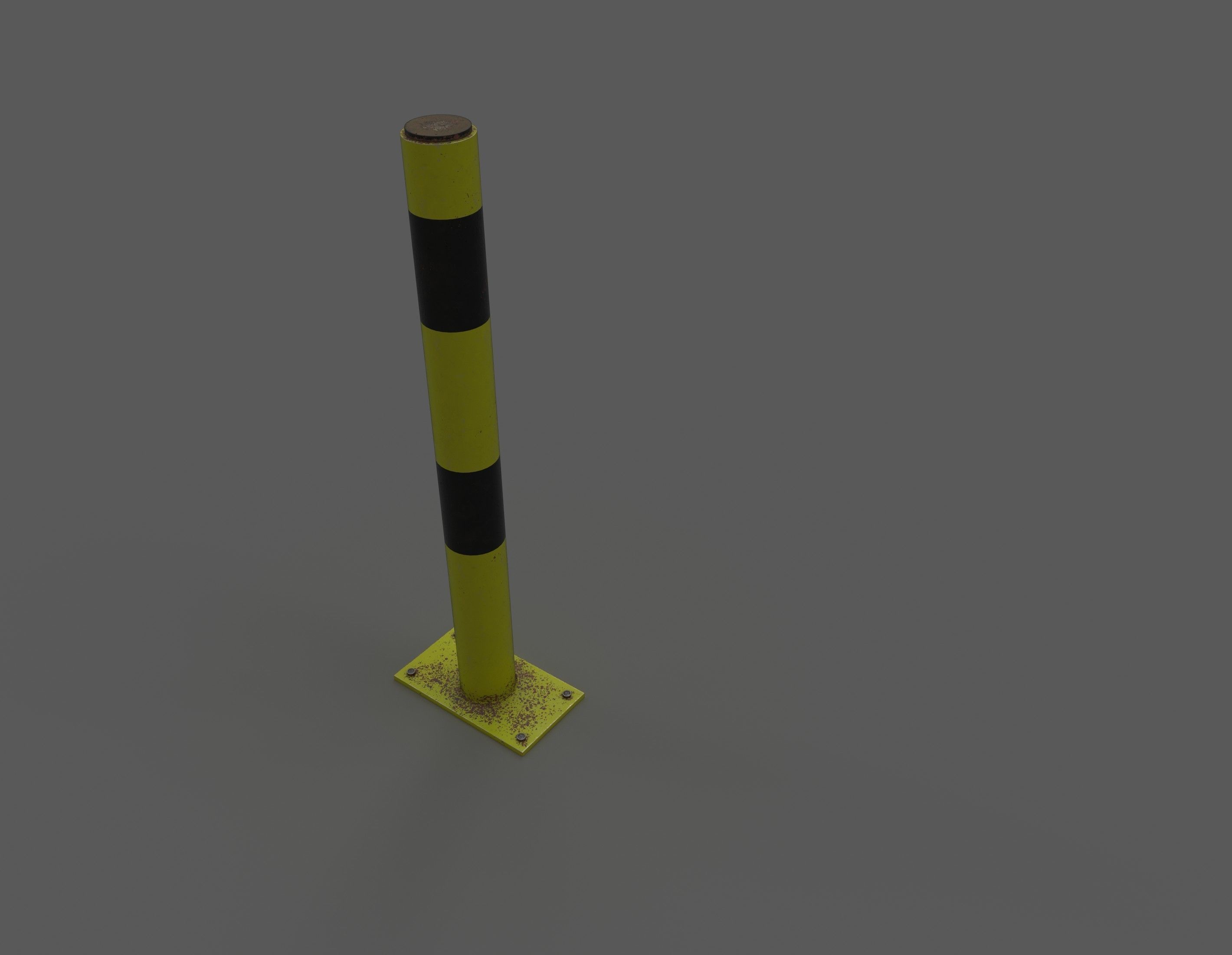 Parking post Low-poly 3D model_1