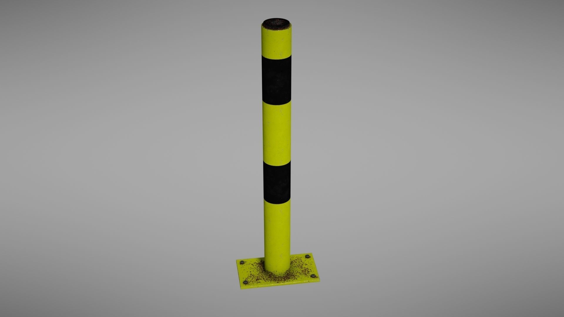 Parking post Low-poly 3D model_7