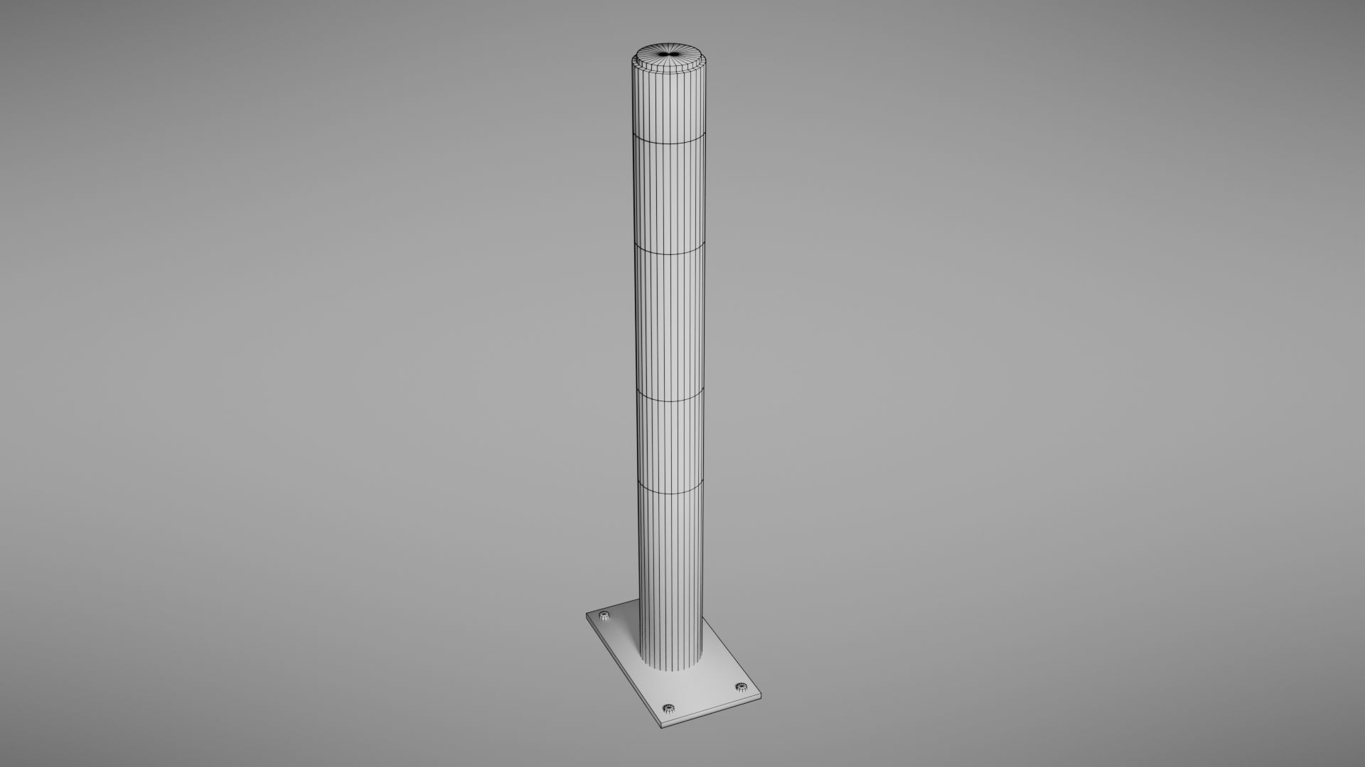 Parking post Low-poly 3D model_39