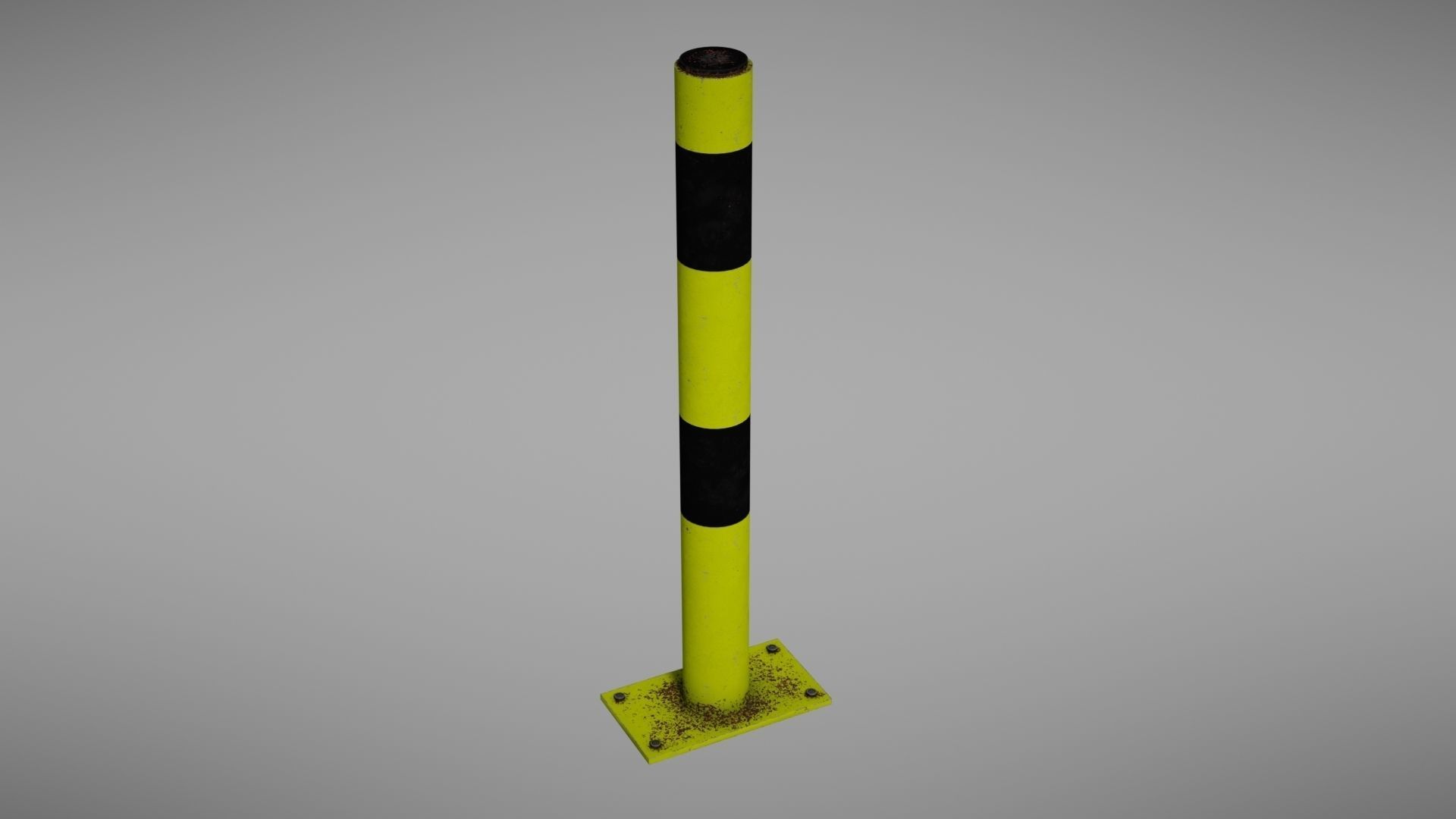 Parking post Low-poly 3D model_8