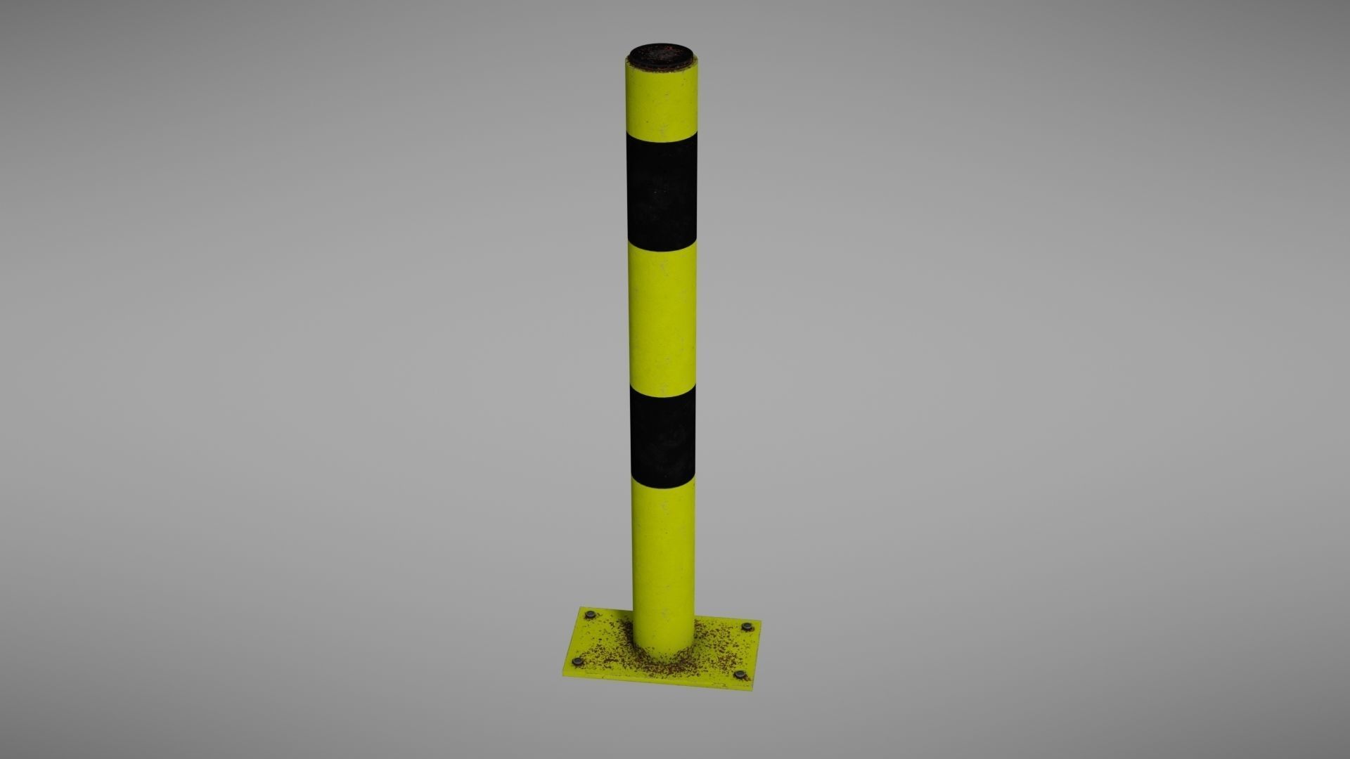 Parking post Low-poly 3D model_6