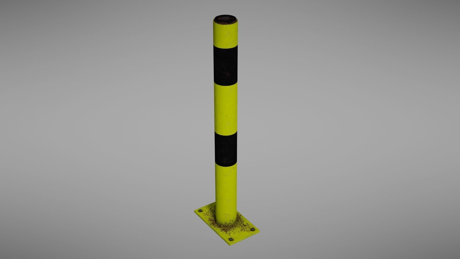 Parking post Low-poly 3D model_12