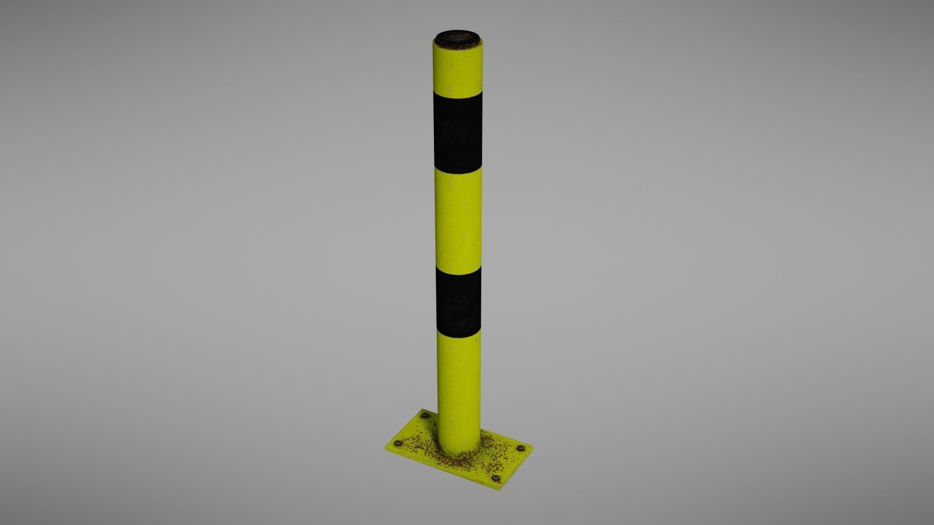 Parking post Low-poly 3D model_3