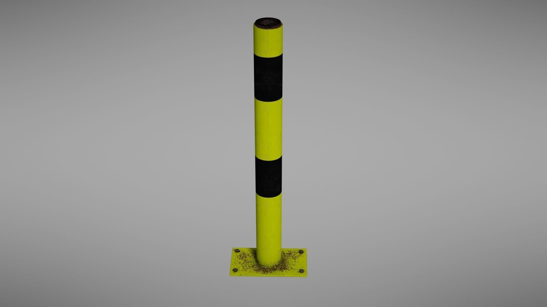 Parking post Low-poly 3D model_14
