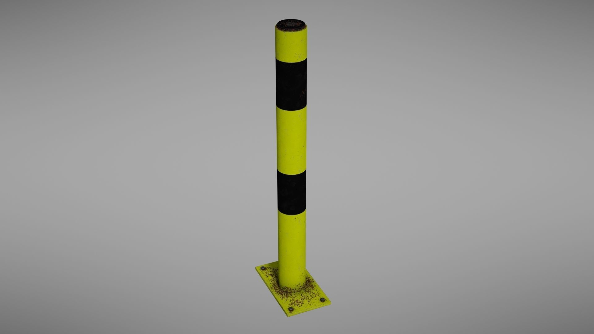 Parking post Low-poly 3D model_19