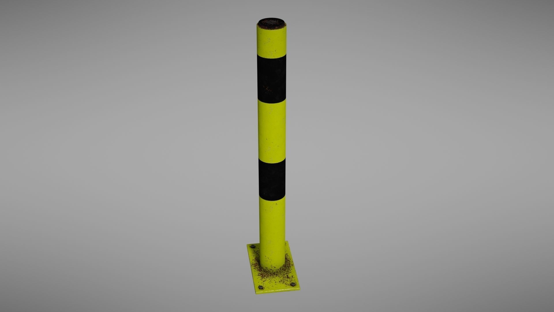 Parking post Low-poly 3D model_11