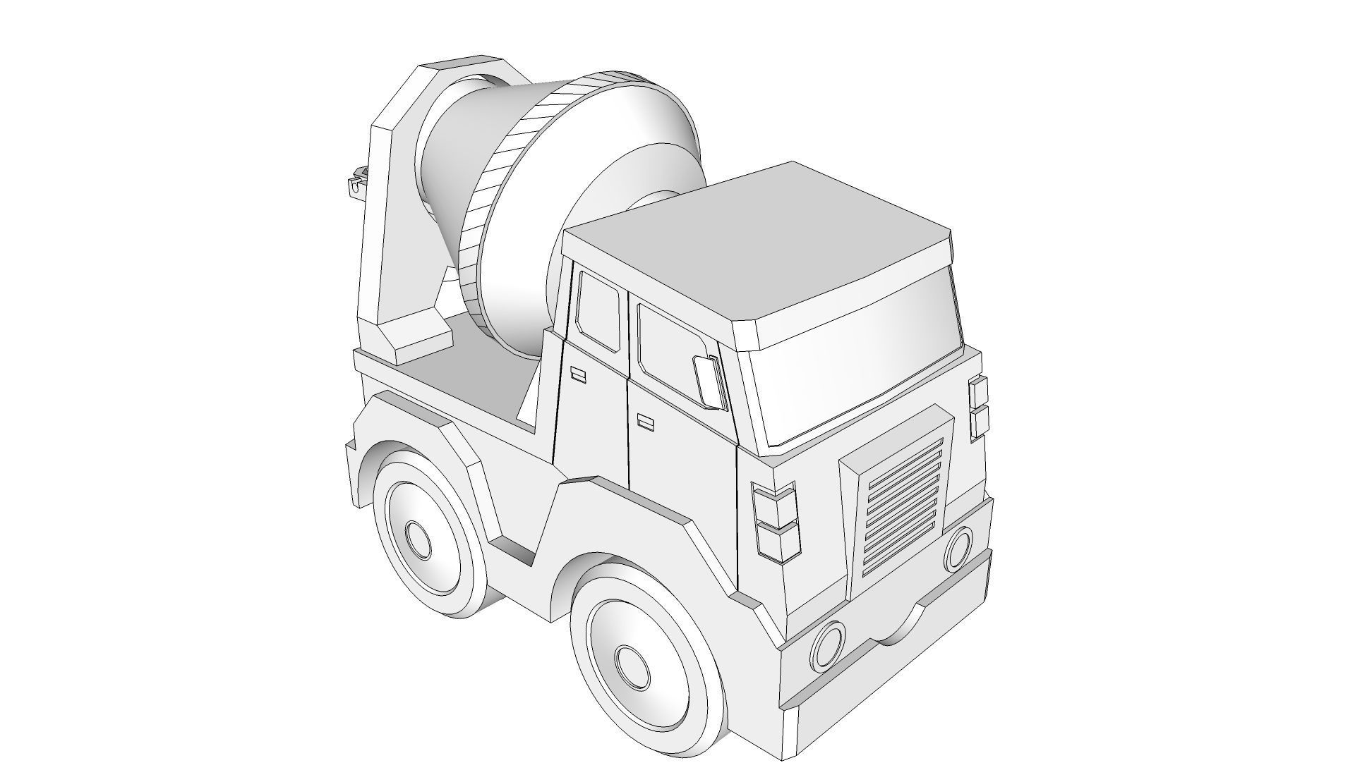 Toy Cement Mixer 3D model_12