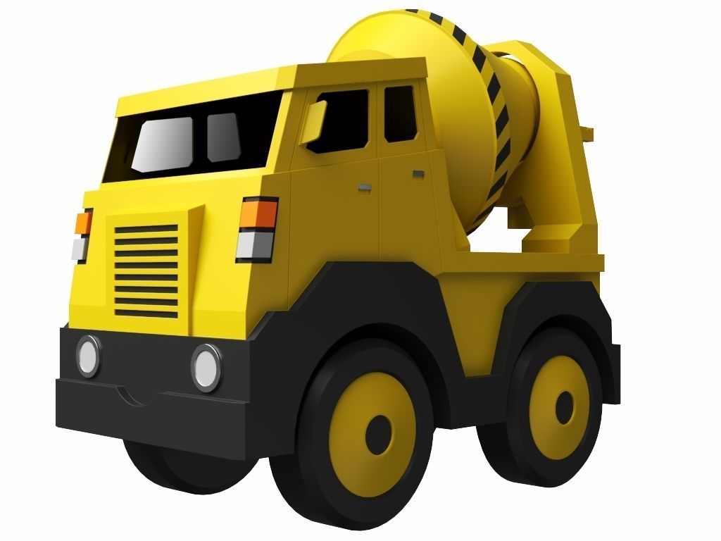Toy Cement Mixer 3D model_6