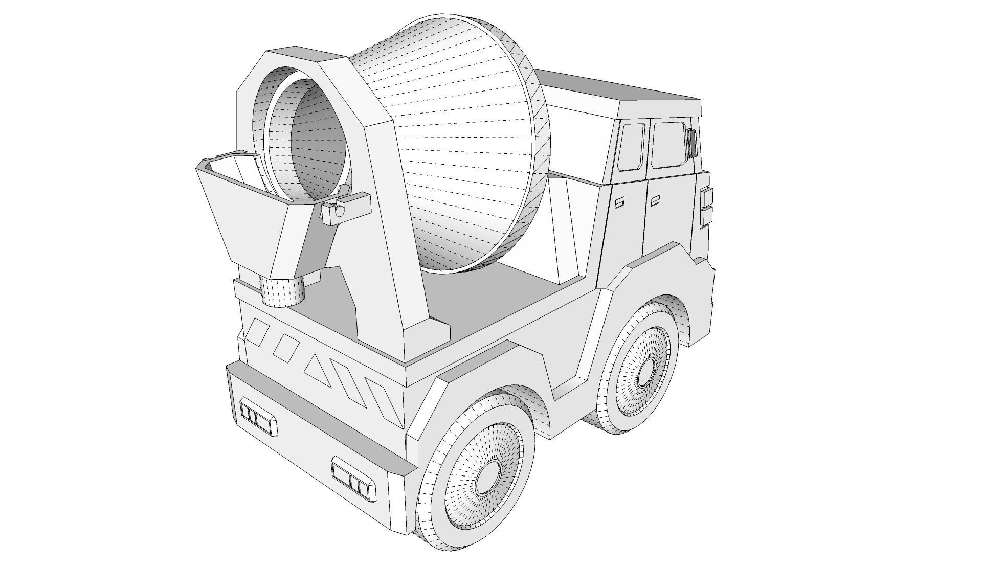 Toy Cement Mixer 3D model_14