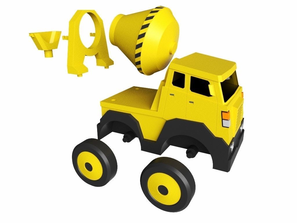 Toy Cement Mixer 3D model_11