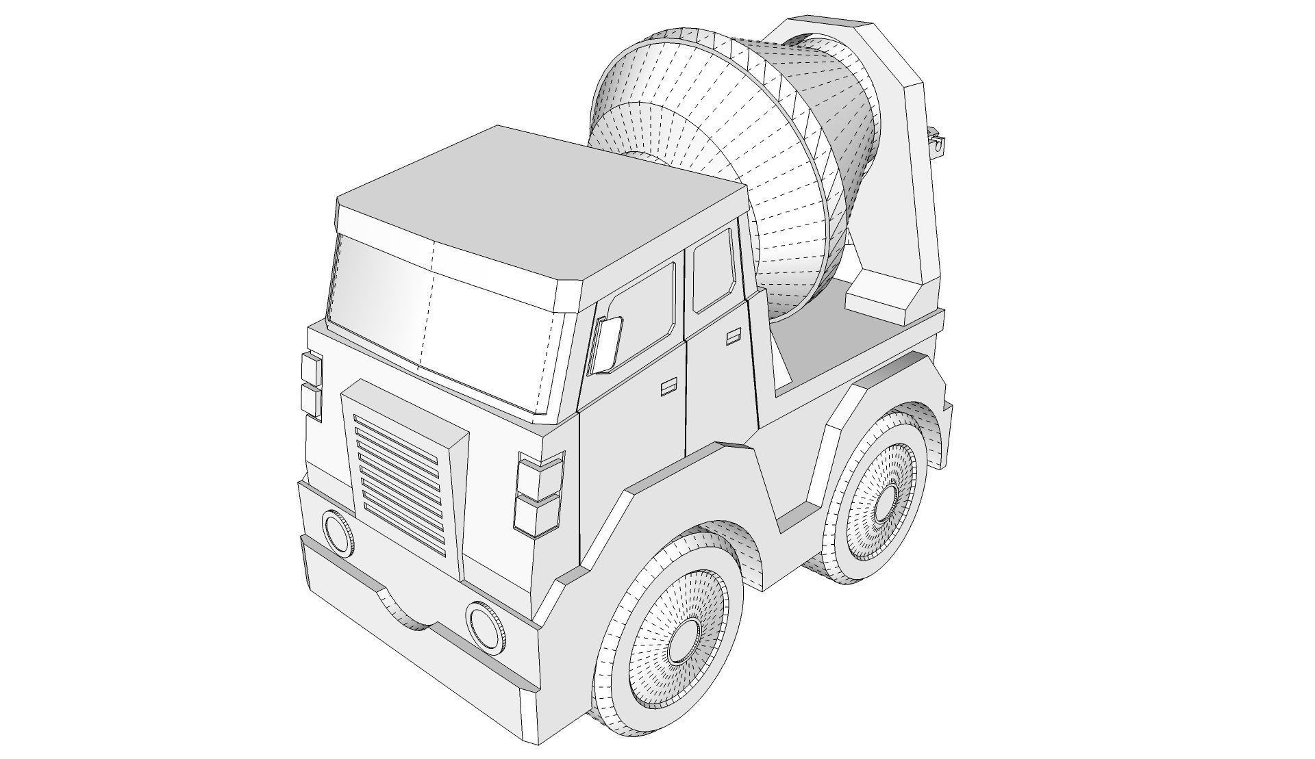 Toy Cement Mixer 3D model_16