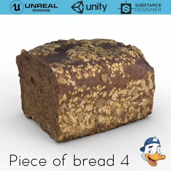 Peace of bread 4 3D model_0