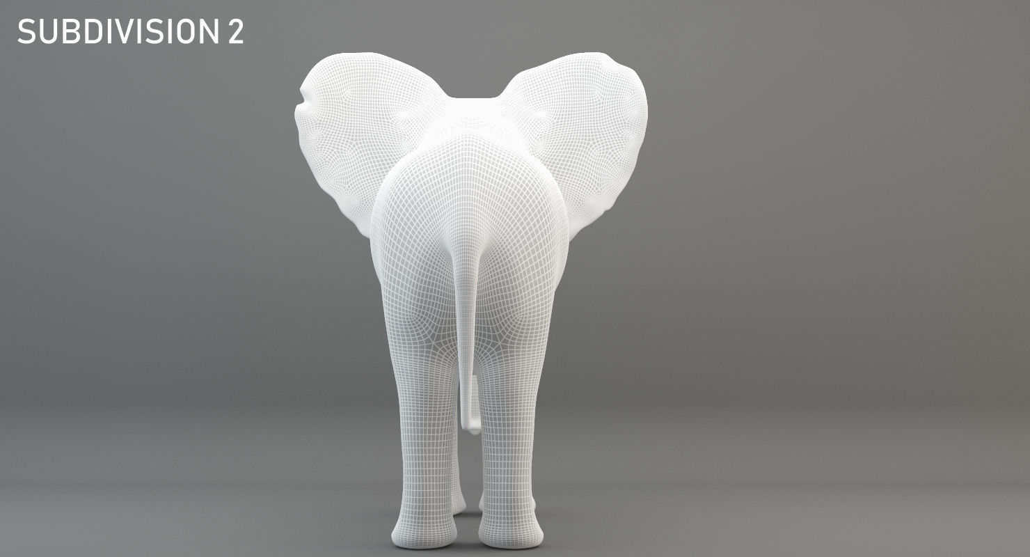 Elephant Baby Rigged 8K Low-poly 3D model_21