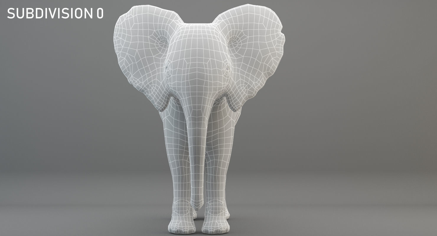 Elephant Baby Rigged 8K Low-poly 3D model_13