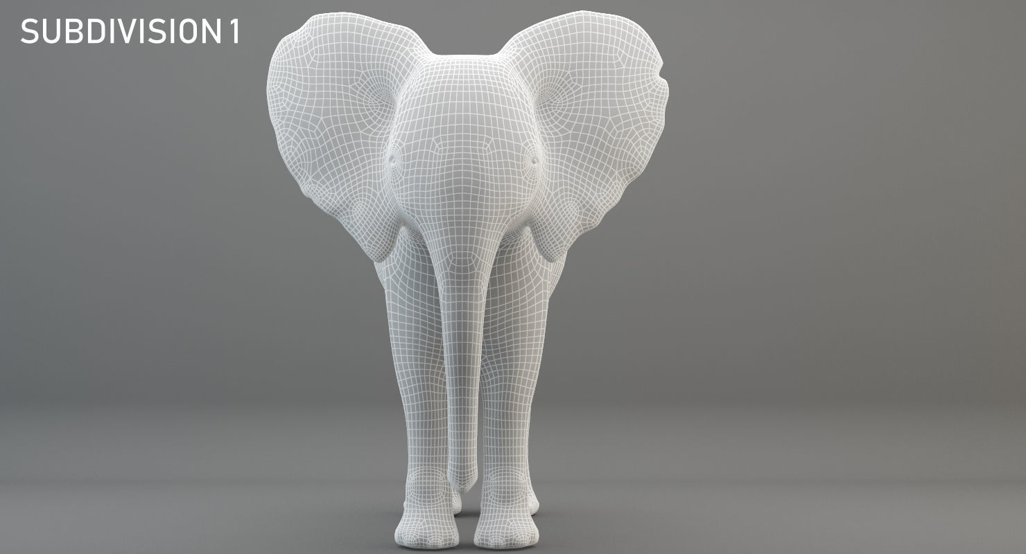 Elephant Baby Rigged 8K Low-poly 3D model_16