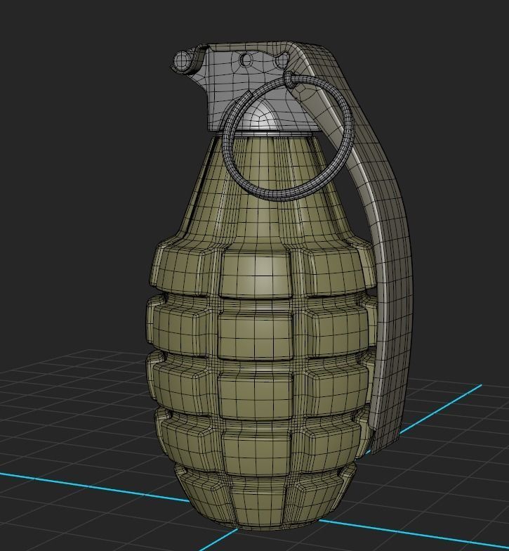 American Frag hand grenade MK2 3D model_7