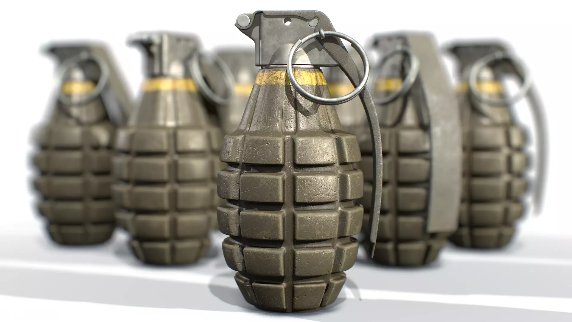 American Frag hand grenade MK2 3D model_0