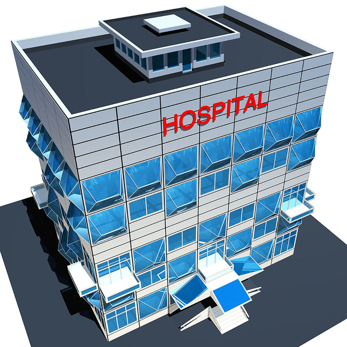 Building Hospital 3D model_1