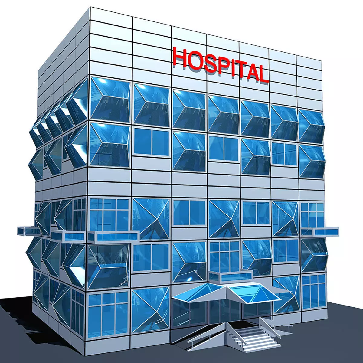Building Hospital 3D model_0