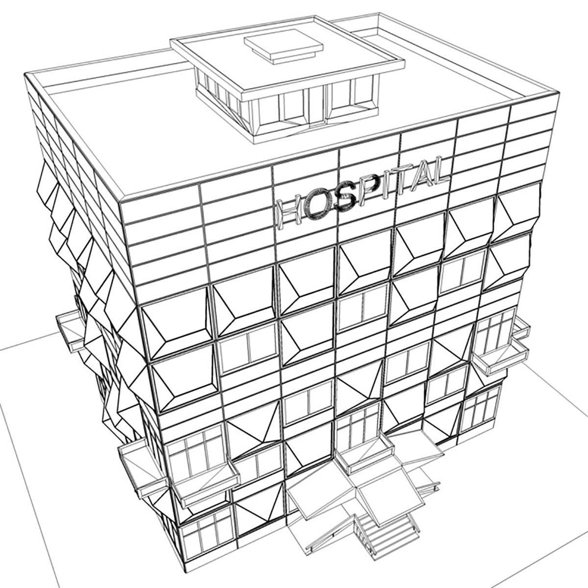 Building Hospital 3D model_5