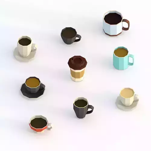 Low Poly Coffee Cups