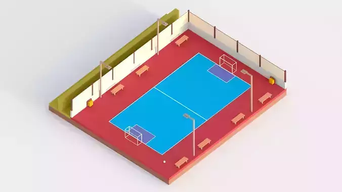 Low Poly Futsal Court