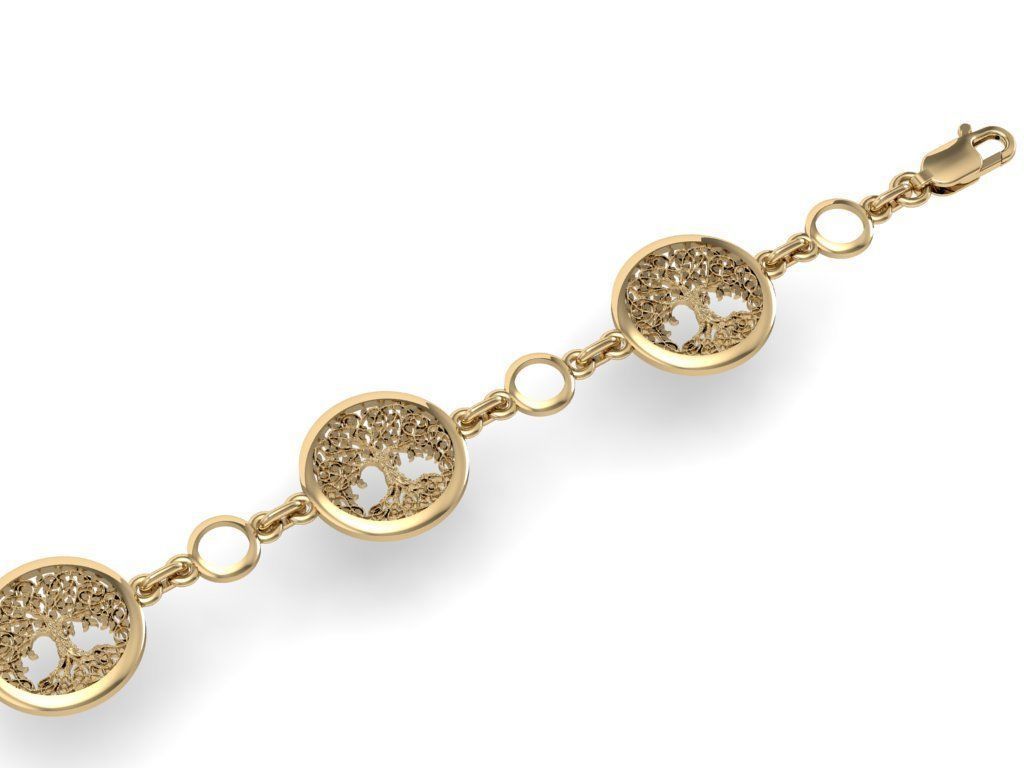 beautiful  bracelet tree of life  3D print model_4