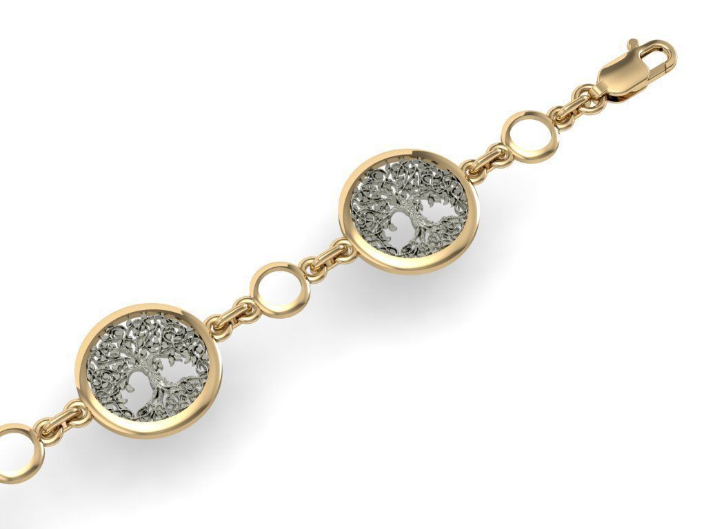 beautiful  bracelet tree of life  3D print model_5