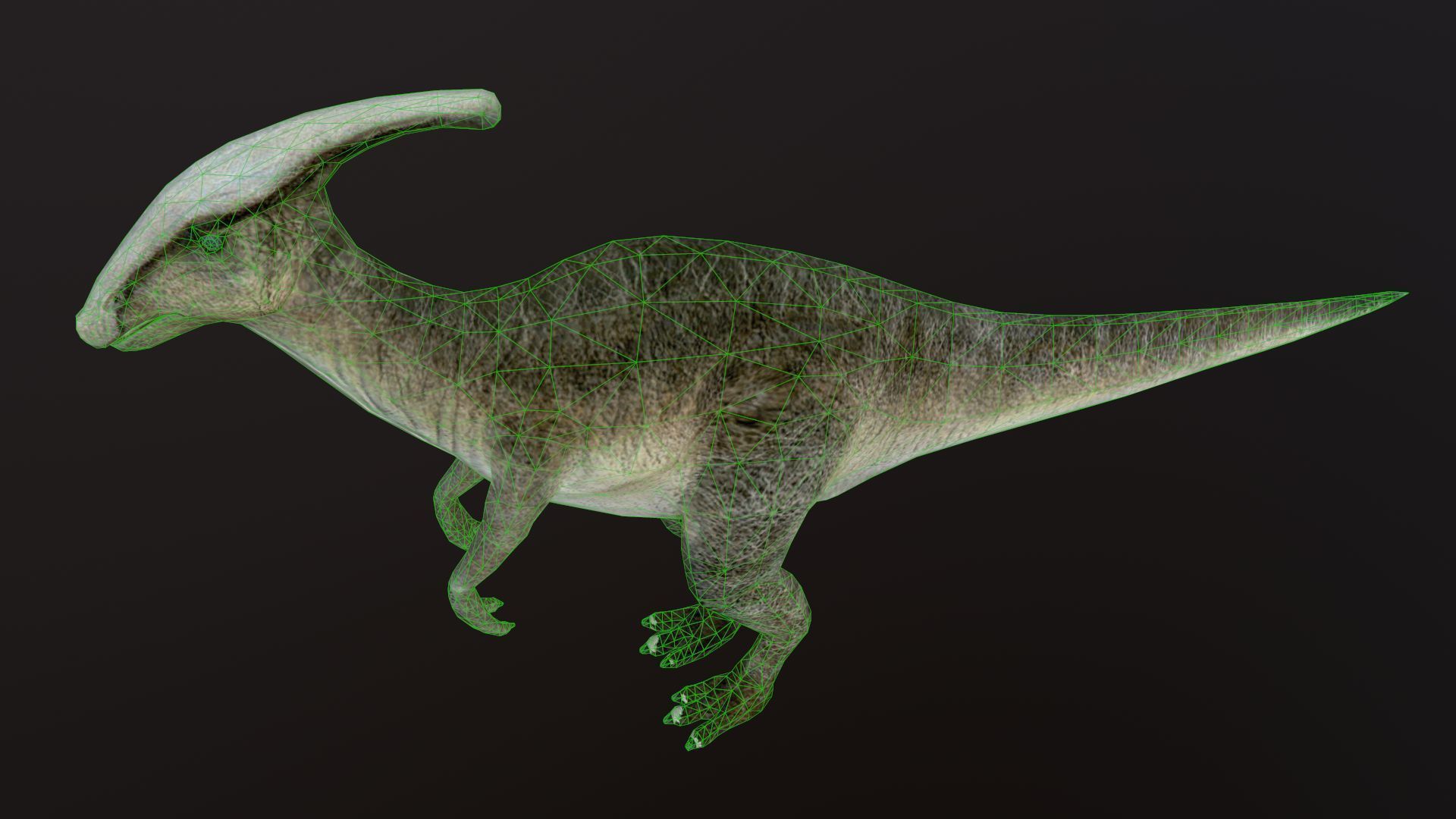 Hadrosaur dinosaur Low-poly 3D model_7