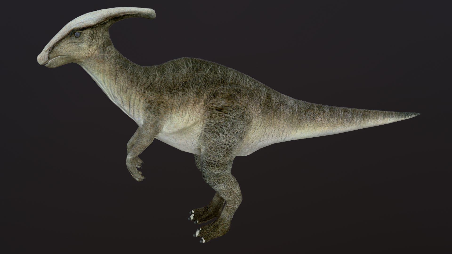 Hadrosaur dinosaur Low-poly 3D model_2