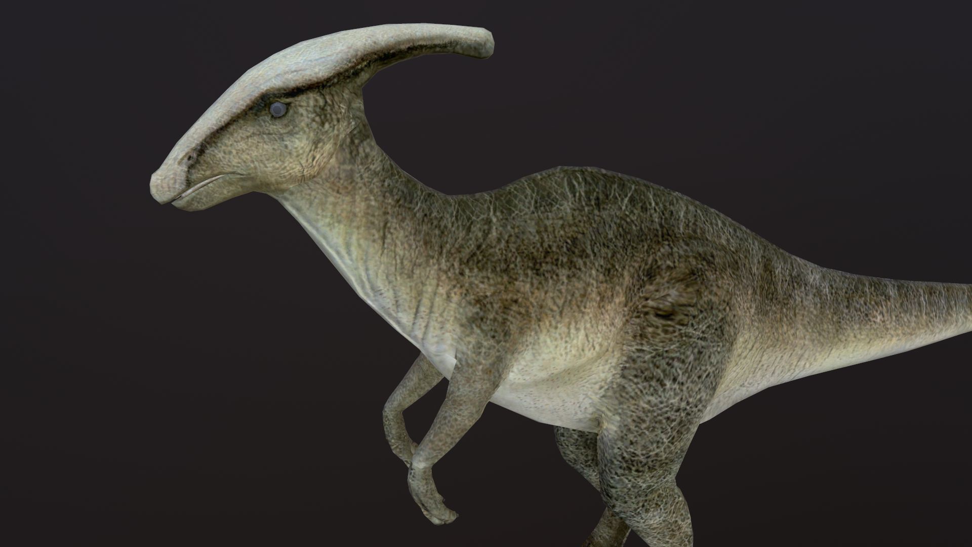 Hadrosaur dinosaur Low-poly 3D model_1