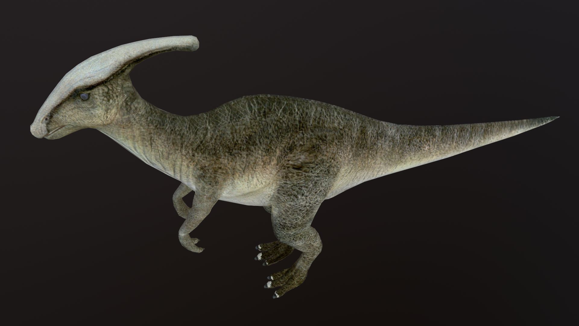 Hadrosaur dinosaur Low-poly 3D model_3