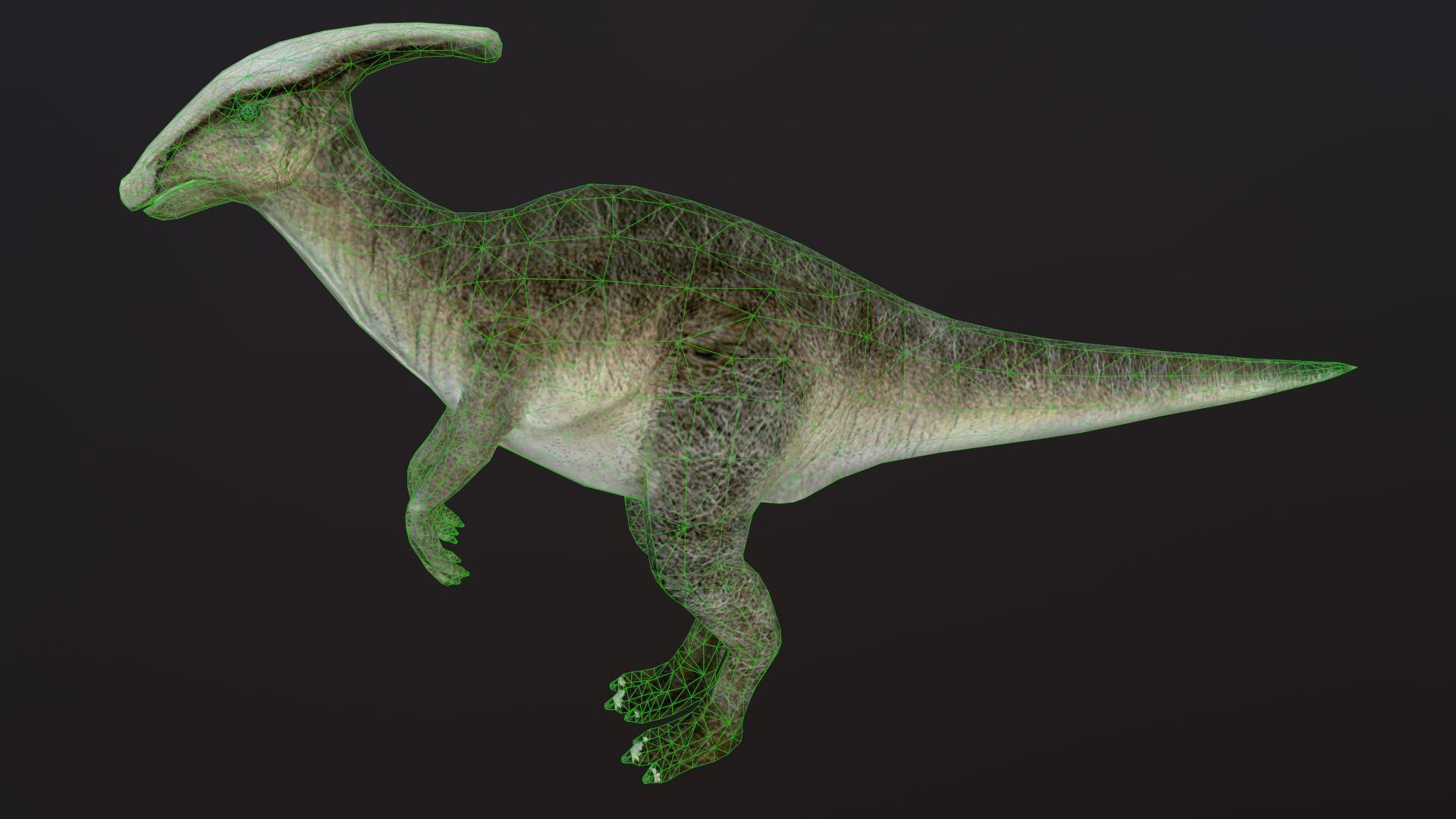 Hadrosaur dinosaur Low-poly 3D model_5