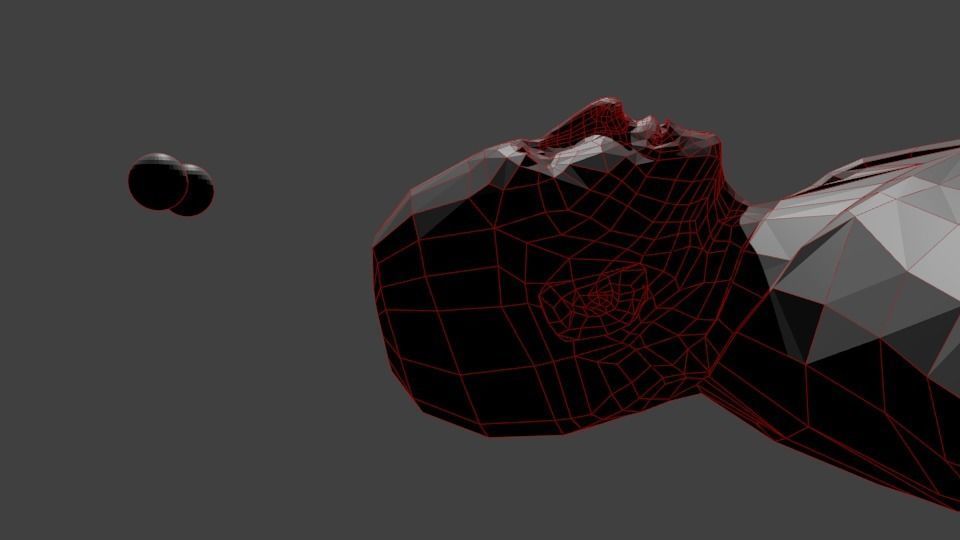 the office man 3d model of blender for game with grid Low-poly 3D model_2