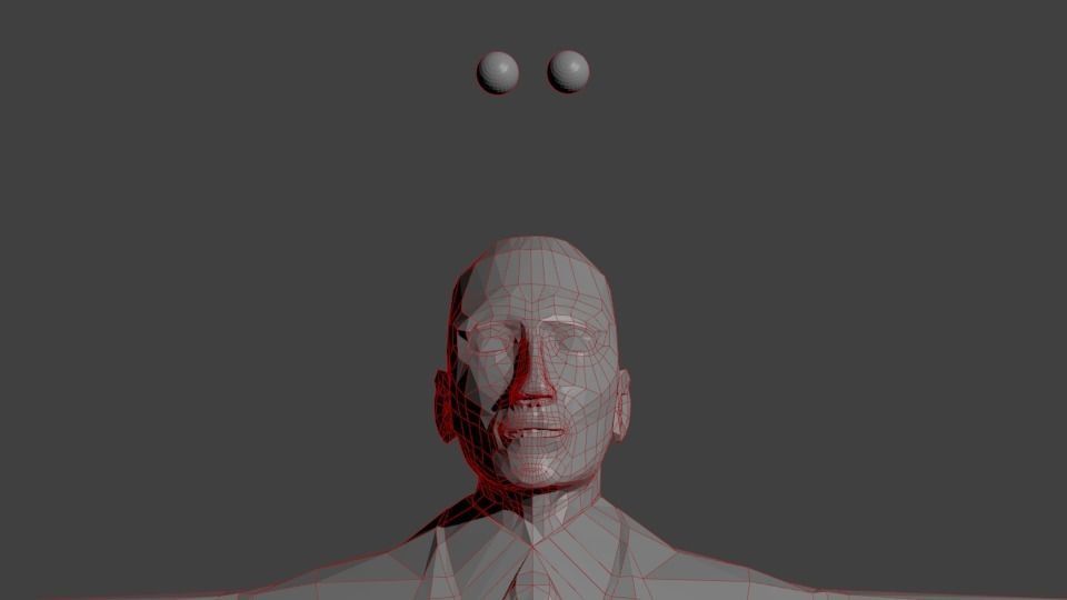 the office man 3d model of blender for game with grid Low-poly 3D model_1