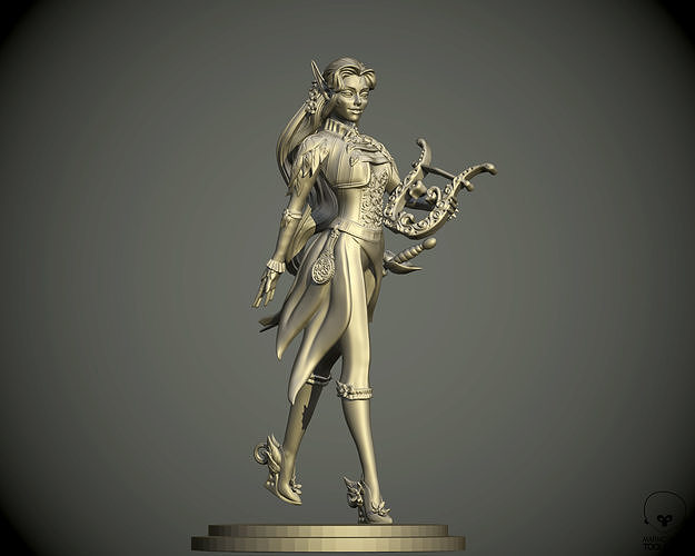 Eladrin  women Bard pathfinder 3D print model  3D print model