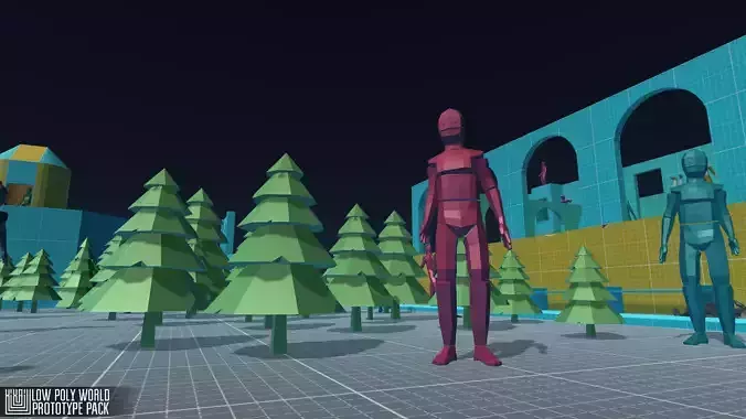 LOW POLY WORLD - PROTOTYPE PACK Low-poly 3D model