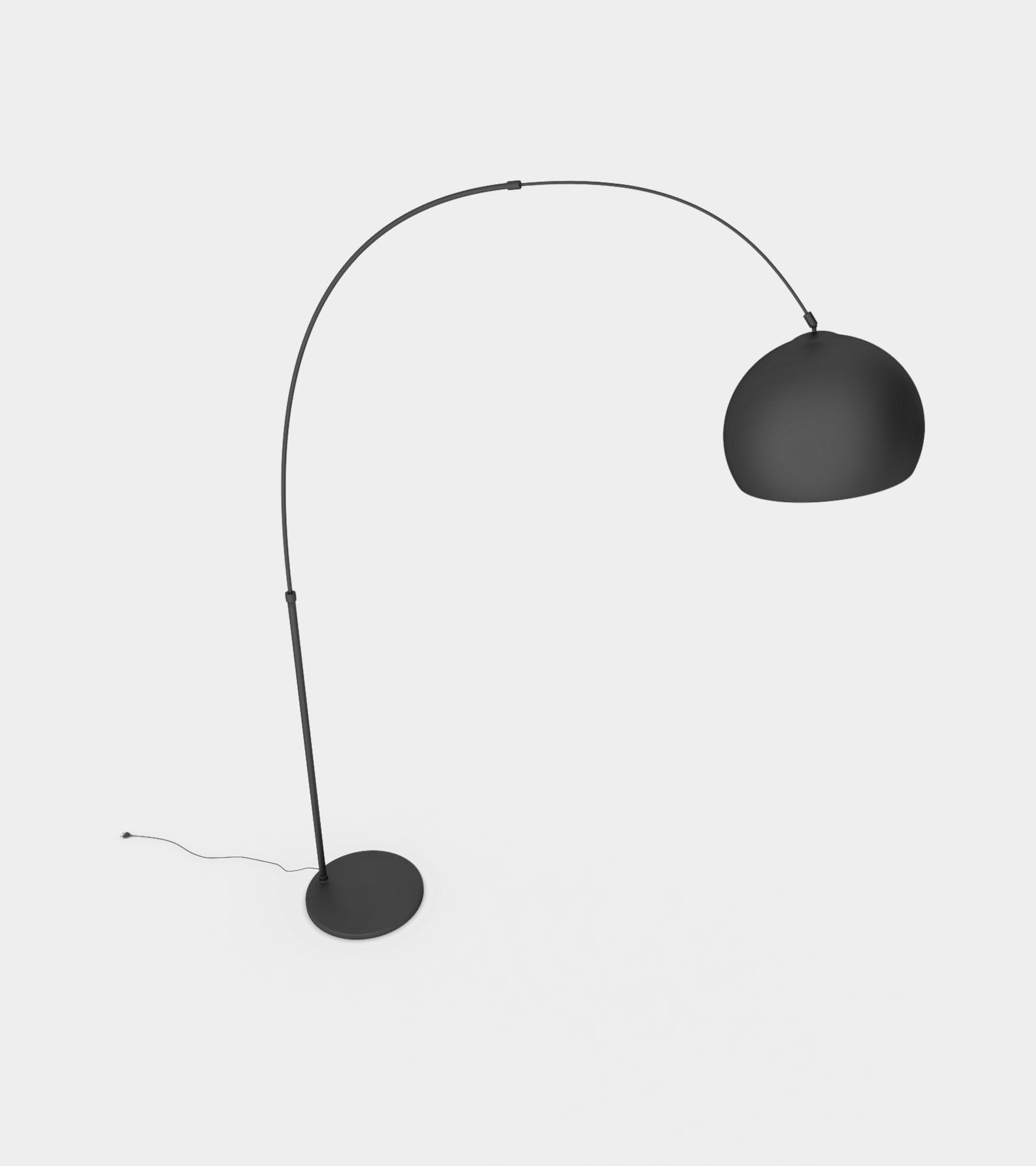 Arc living floor lamp in metal black 3D model_1