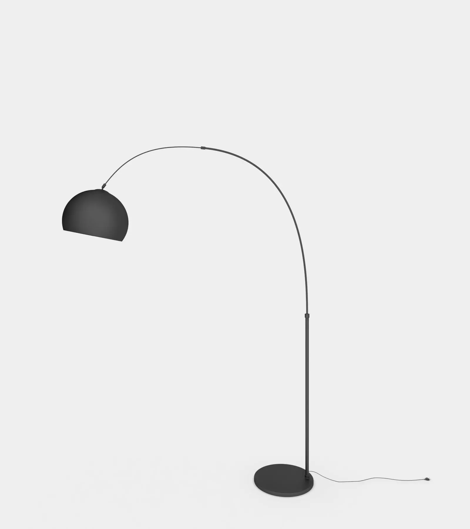 Arc living floor lamp in metal black 3D model_0