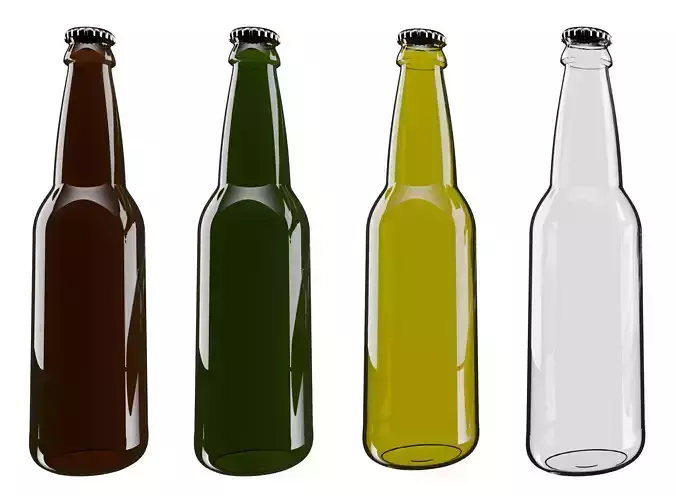 Beer glass bottle Low-poly 3D model