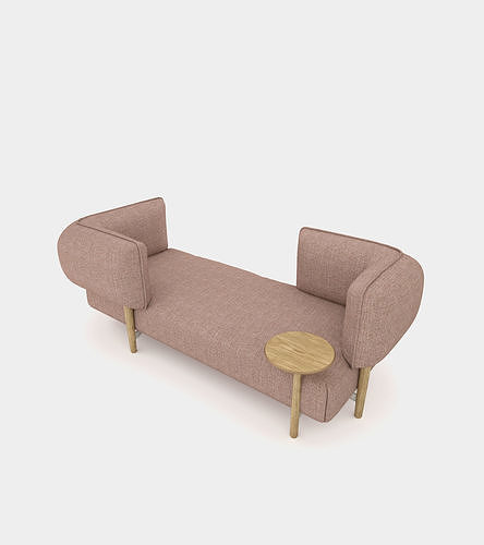 Modular fabric seat bench 3D model